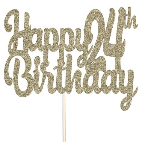 Happy 24th Birthday Glitter Cake Topper Party Celebration Etsy