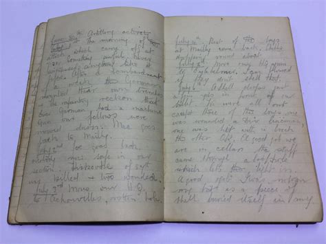 Wwi Soldiers Battle Of The Somme Diary To Go To Auction