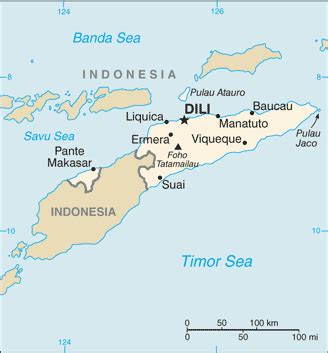 The boundaries and names shown and the designations used on this map do not imply official endorsement or 125o acceptance by the united nations. East Timor - Geography Education Materials | Student Handouts