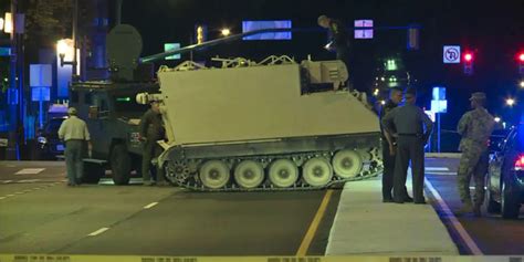 Police Follow As Guardsman Takes Personnel Carrier On Unscheduled