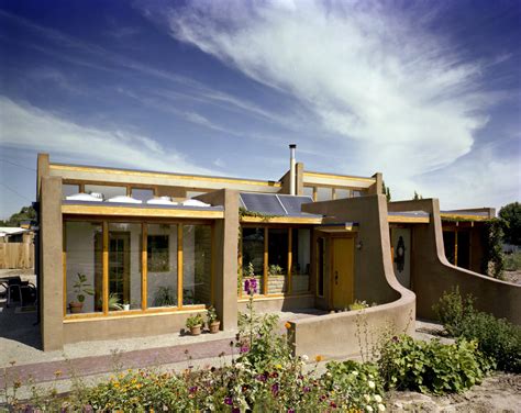 Scheibner Exterior Passive Solar Design Curved Adobe Walls Trombe Wall