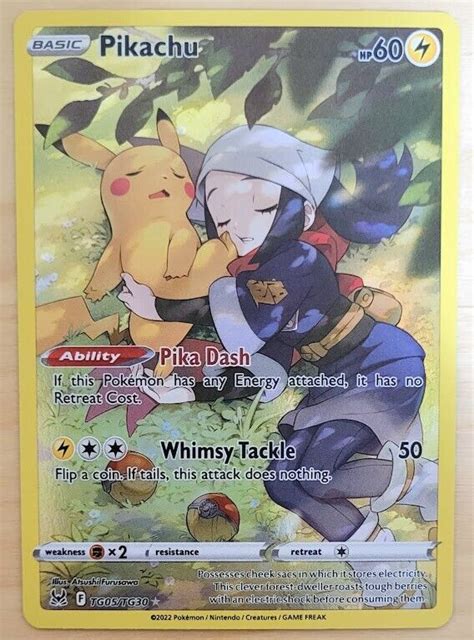 Pikachu Tg05tg30 Full Art Trainer Gallery Lost Origin Pokemon Card