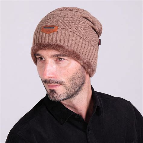 Buy Men's Skullies Winter Wool Knitted Hat Male Sports Brand Outdoor ...