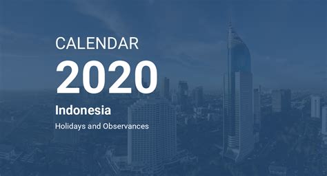 Year 2020 Calendar Indonesia