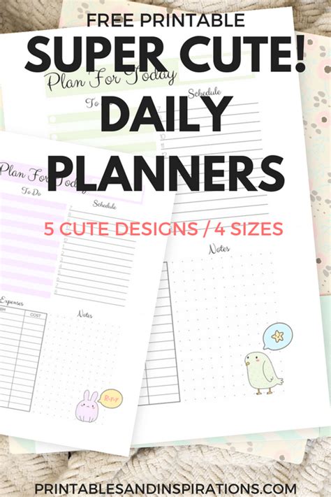 Free Printable Super Cute Daily Planners Printables And Inspirations