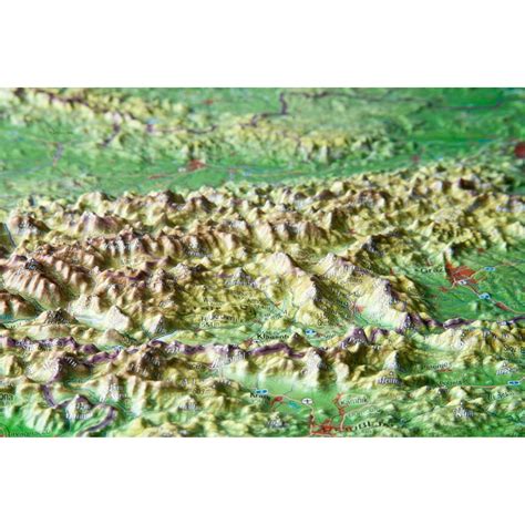 Georelief Mapa Large 3d Relief Map Of Austria In German
