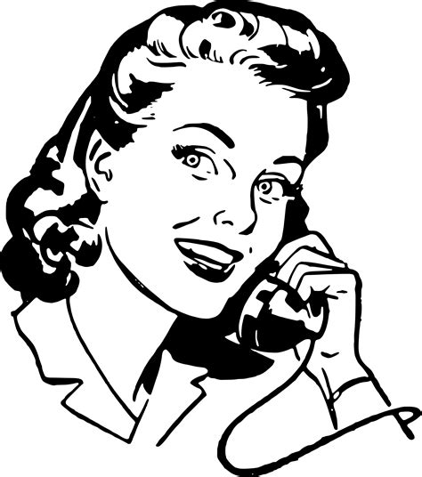 Clipart Woman On Telephone