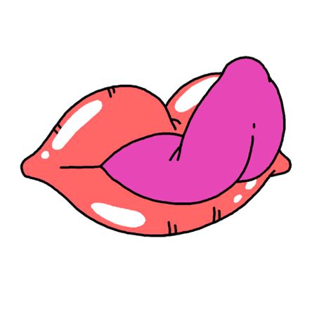 A Drawing Of A Pink Lips With White Tips