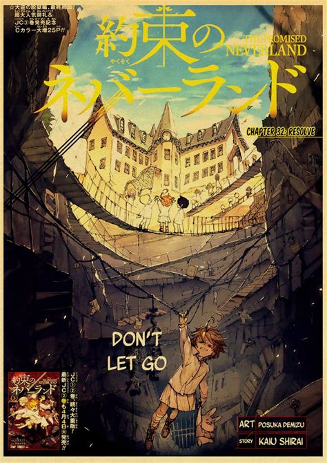 Vintage Poster Art Prints The Promised Neverland Anime Retro Posters
