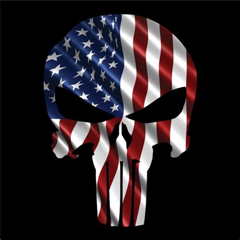 Punisher Skull American Flag 3 Vertical Military Decal Etsy