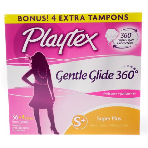 Playtex Gentle Glide 360 Super Plus Plastic Tampons 40 Count Walmart