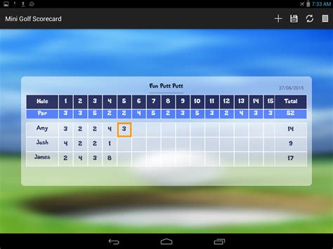 Golf gps + tee times, golflogix. Mini Golf Scorecard - Android Apps on Google Play