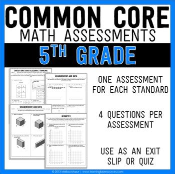 Find the number of times 28 goes into 35; Common Core Math Assessments - 5th Grade by Melissa Mazur | TpT