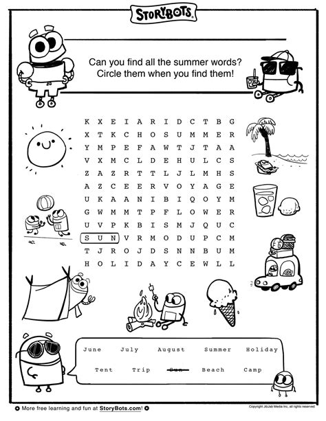 Free Printable Summer Activities Worksheet Mrs Merry Free Summer