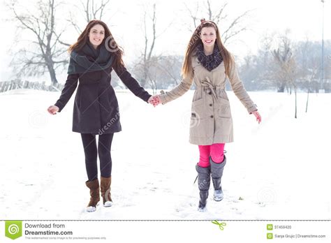 Two Best Friends Holding Hands Stock Photo Image Of Caucasian