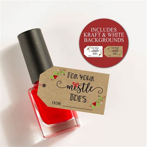 For Your Mistletoes T Tag Instant Download Nail Polish Christmas