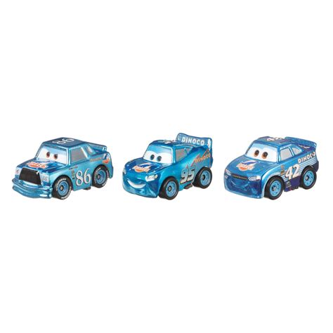 Disney Pixar Cars Mini Racers Metallic Dinoco Car Vehicle Playset 3