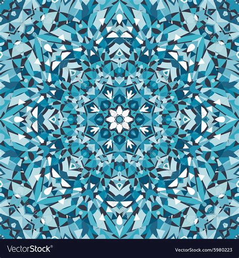 blue circular kaleidoscope pattern royalty free vector image