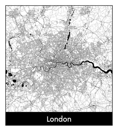 Premium Vector Minimal City Map Of London United Kingdom Europe