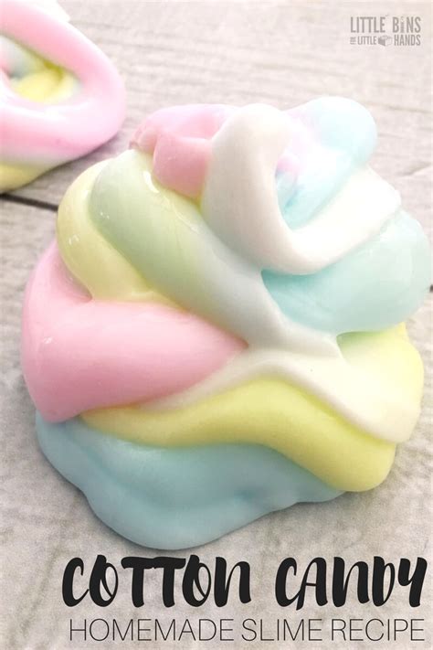 Fluffy Cotton Candy Slime Recipe Little Bins For Little 48 Off