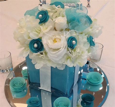 Silk flower petals made from 100% polyester, cant ever wilt. Silk Flower Centerpieces Tiffany Themed for Bridal Shower ...
