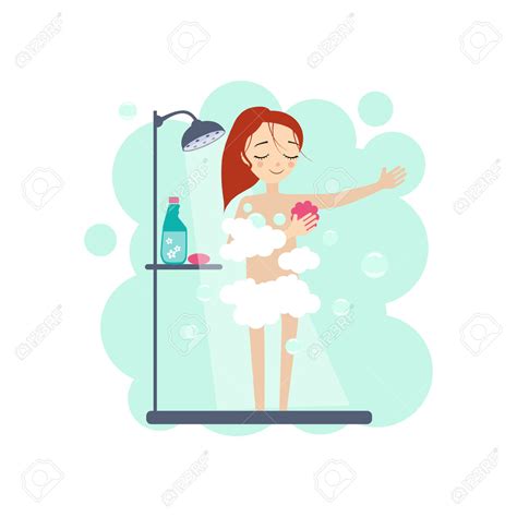 clipart of woman taking a shower clipground