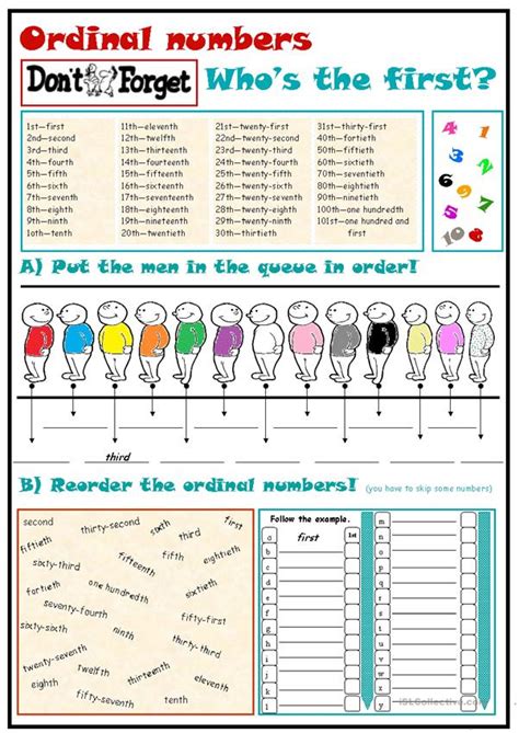 Ordinal Numbers Worksheet Free Esl Printable Worksheets Made By Teachers