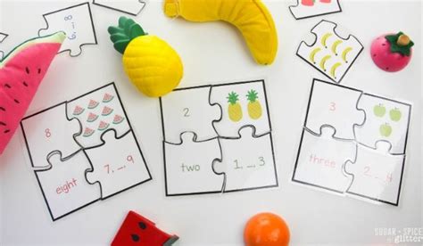 Fruit Themed Number Puzzles Printable ⋆ Sugar Spice And Glitter
