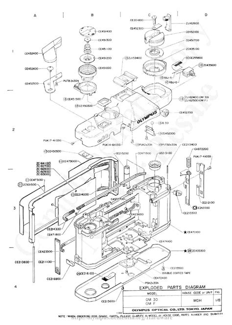 Olympus Om 30 Exploded Parts Diagram Service Manual Download