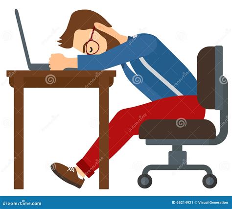 Man Sleeping On Workplace Stock Vector Illustration Of Design 65214921