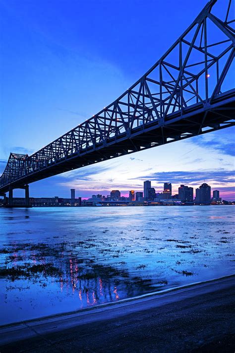 Skyline And Bridge New Orleans La Digital Art By Claudia Uripos Pixels