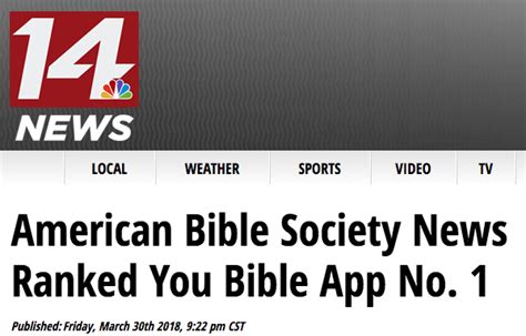 Says American Bible Society News Ranked You Bible App No 1