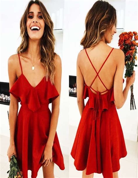 Compra Online Vestido Corto De Verano Sólido De Mujer Casual Mini