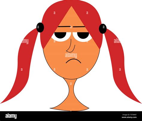 Cartoon Mad Girl With Red Hair Vector Illustration On White Background Stock Vector Image And Art
