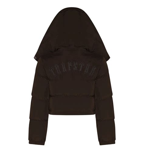 Trapstar Womens Irongate Detachable Hooded Puffer Jacket Brown
