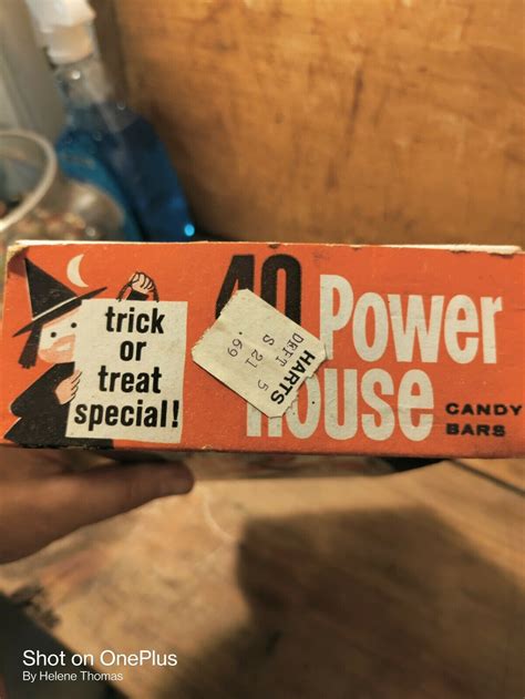 Rare vintage halloween candy bar box Walter Johnson's powerhouse candy