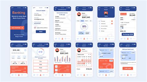 Ux is subjective and focused on use. Set Of Ui Ux Gui Screens Banking App Flat Design Template ...