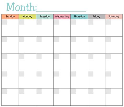 Blank Monthly Calendar Template Printable 2024 Calendar Printable