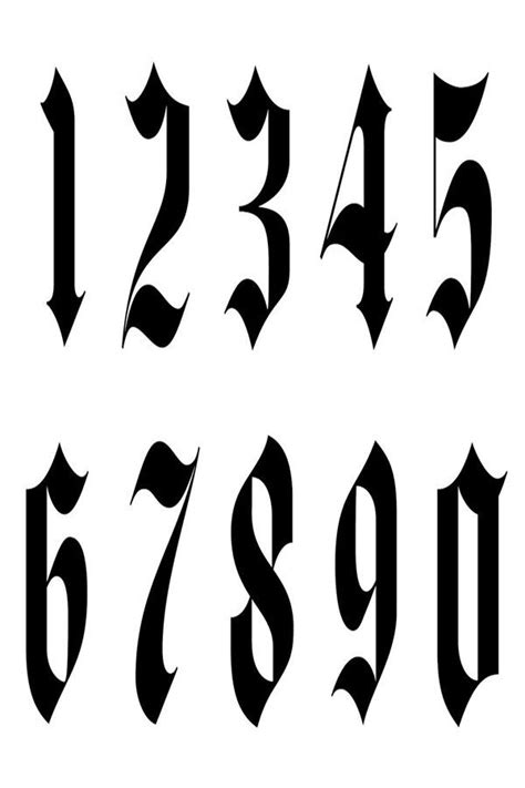 Gothic Font Numbers Tatuajes Pequeos Tatuaje