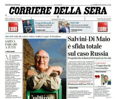 Il corriere della sera è uno storico quotidiano italiano, fondato a milano nel 1876. Da oggi la versione cartacea del Corriere della Sera ha ...