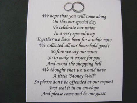 Wedding Poems Asking For Money Gifts Not Presents Ref No Ebay