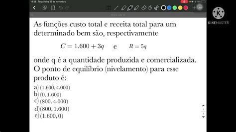 Exercício Receita custo é lucro YouTube