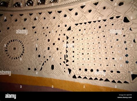 Intricate Wall Design Of Mud Hut Interior Of Harijan Tribe In Ludia