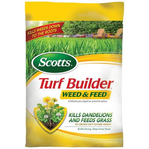Weed and feed lawn fertilizer. Scotts Turf Builder 14.53 lb. 5M Weed and Feed-24990 - The ...