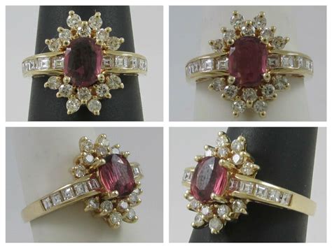14kt yellow gold ruby and diamond 1 38 ct tw ballerina style ring ruby withdiamondsgemstones in