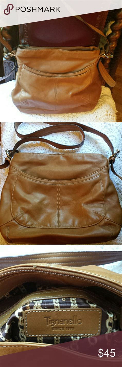 Tignanello Tan Leather Crossbody Bag Crossbody Bag Leather Crossbody