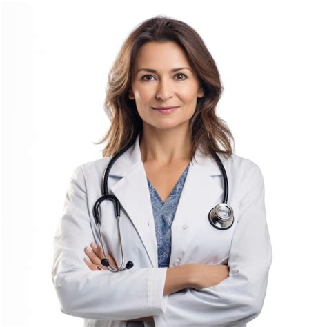 Premium Ai Image Portrait Of Female Medical Doctor Around 40 Years Old
