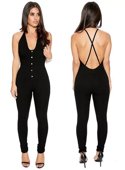 2017 Women Bodysuit Rompers Womens Jumpsuit Sleeveless Sexy Backless