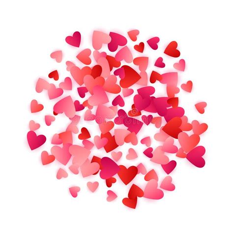 Red Flying Hearts Bright Love Passion Vector Background Stock Vector