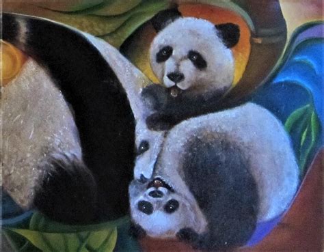 Pandas Painting By Sherry Strong Fine Art America